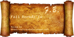 Fell Borbála névjegykártya